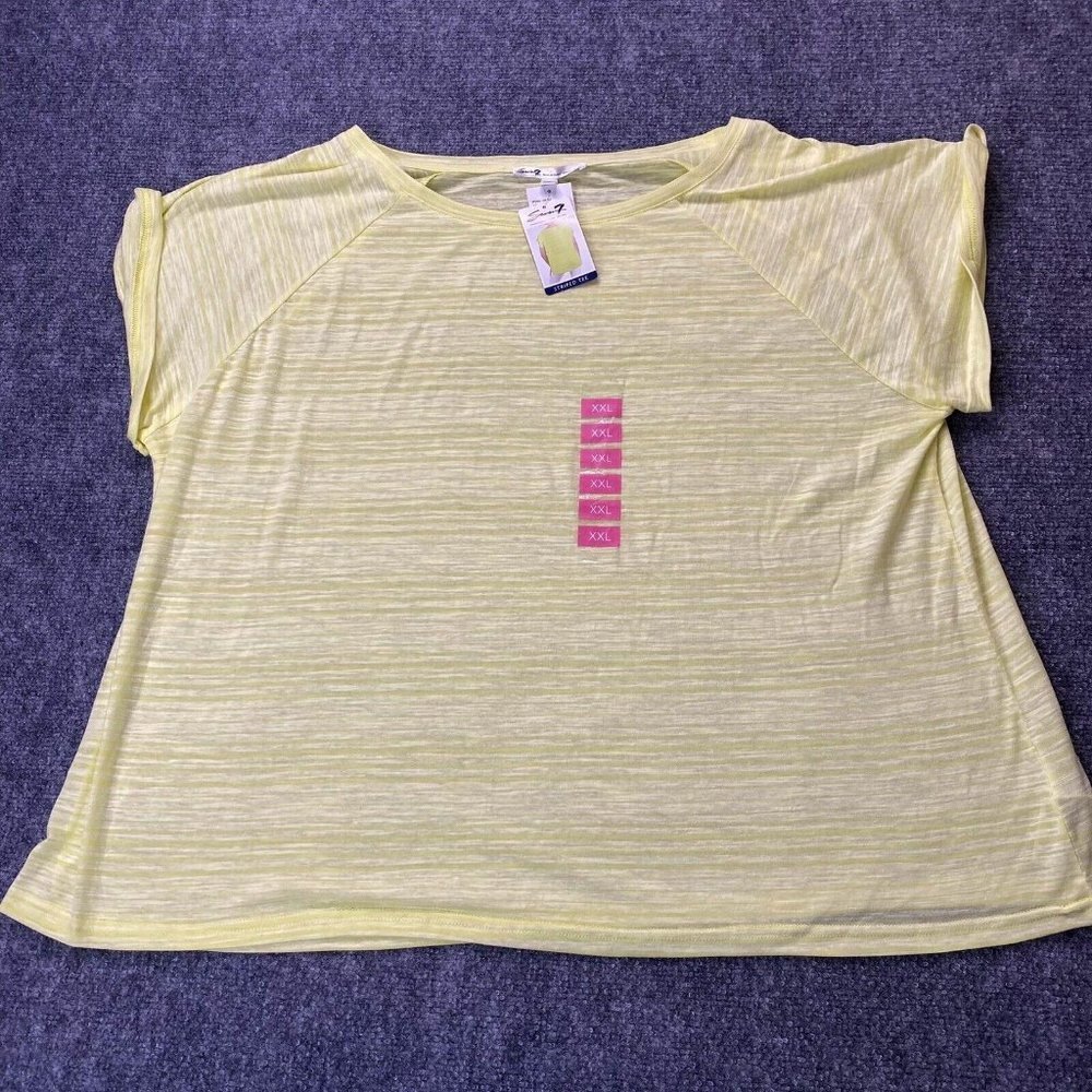 Seven7 Knit T-shirt Womens XXL Green Casual Minimalist Lightweight‎ Coastal Tee